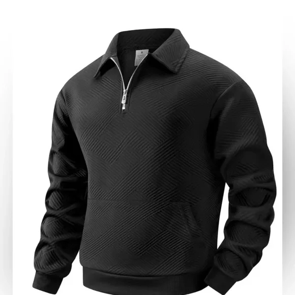 NEW $88 Textured Men's Quarter Zip Viral Sweater